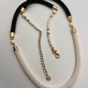 Talbots Black White beaded necklace